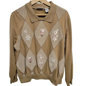 Vintage Alfred Dunner 1990s Patchwork Quilted Sweatshirt XL